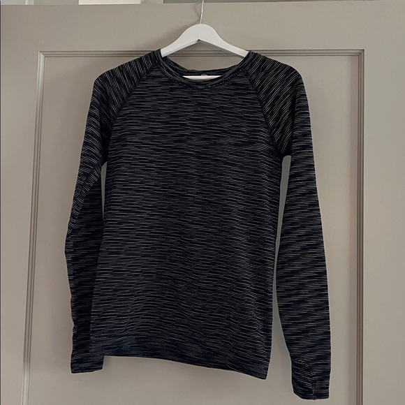 Athleta Tops - Athleta | Momentum Spacedye Top | Black/Blue | Size M